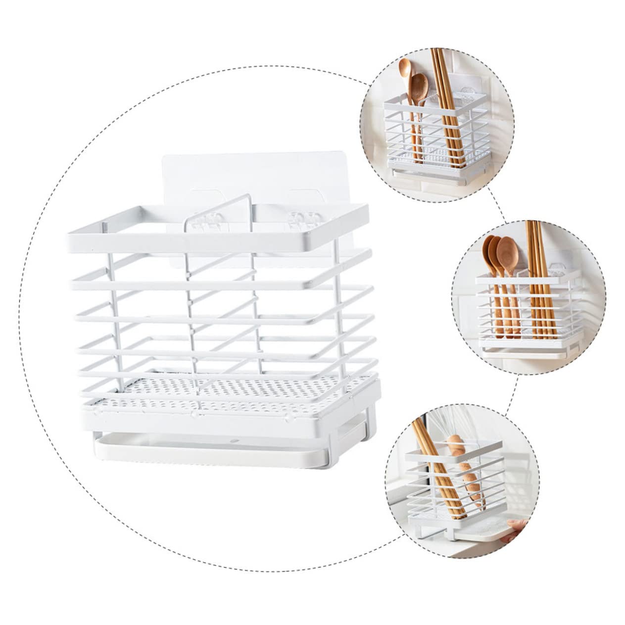 YARNOW 1pezzi Supporto Da Muro Multifunzionale Per Cucina Mensola Salvaspazio Per Utensili e Accessori Design Senza Facile Da Pulire Adatta Spazi Ristretti Come Lavandini e Finestrini