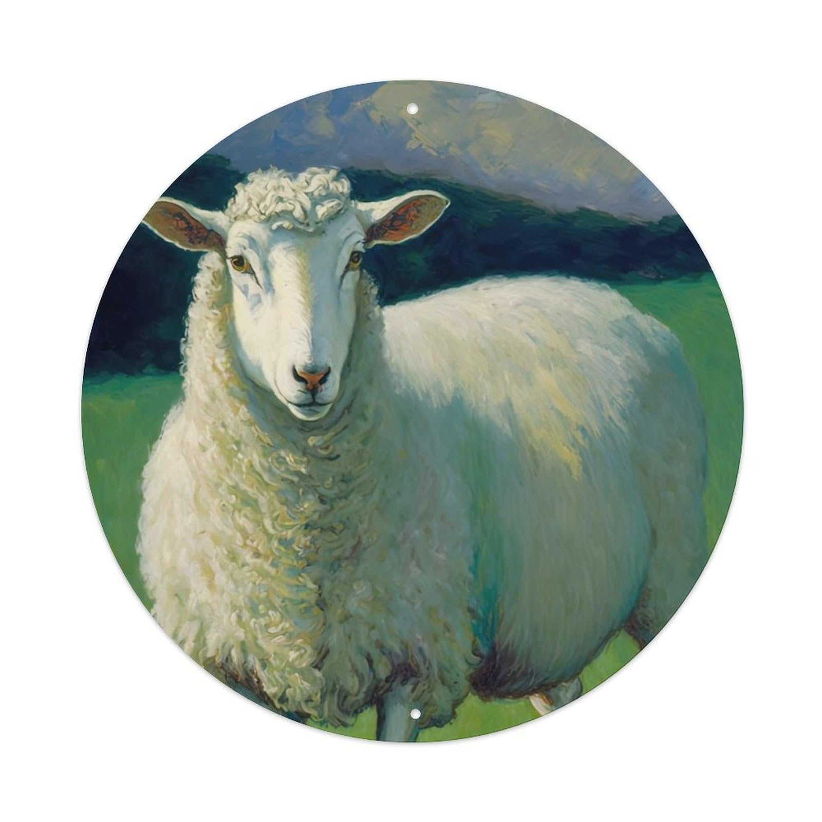 Sheep Animal Artwork Vintage Metal Tin Sign Plaque Wall Decor for Cafe, Club Bar, Office, Garden Metal Poster 8x8Inch