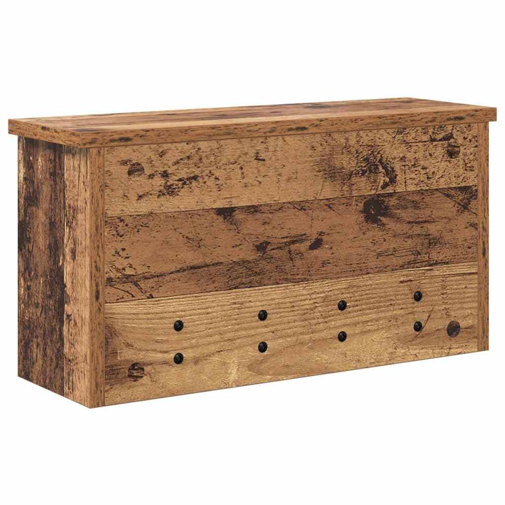 Wandgarderobe mit Regalbrett Altholz 50x16x26 cm Holzwerkstoff Modernes Design für Flur Eingangsbereich und Wohnzimmer