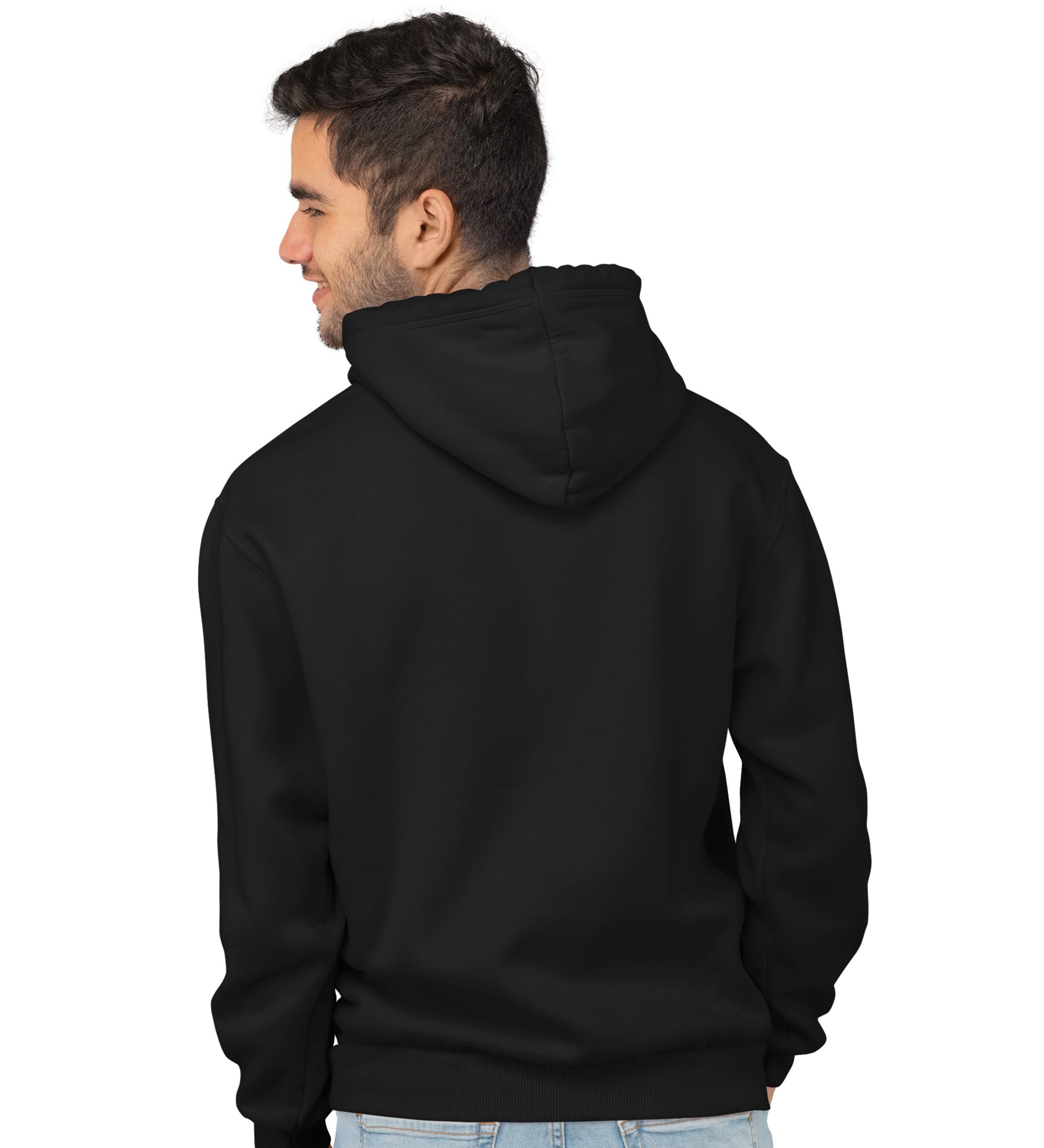 RUSHAANUnresolved Black Street Smart Collection: Men's Hoodies with Front Graphic