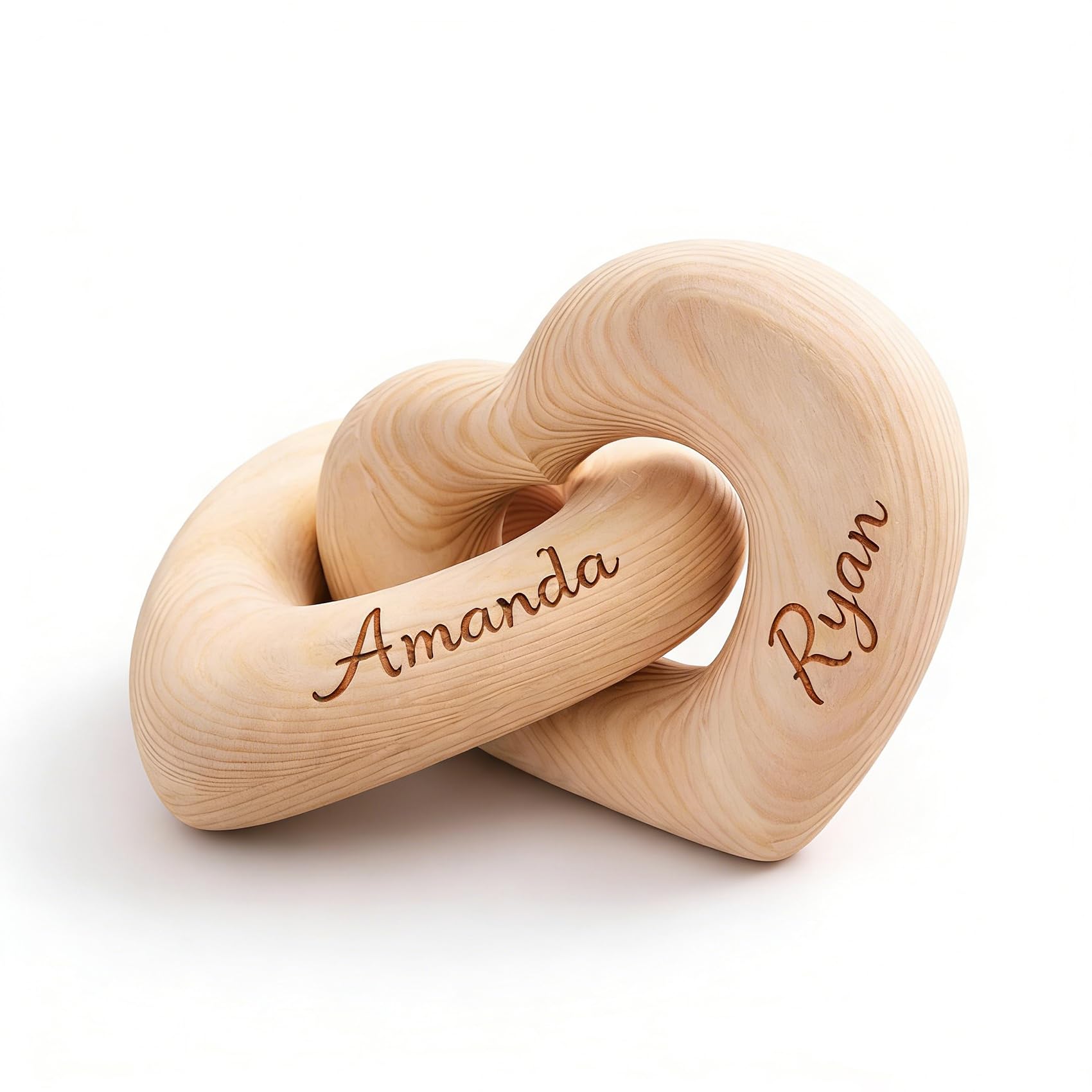 Amazon.com: Custom Names Wooden Love Knot Heart Sculpture