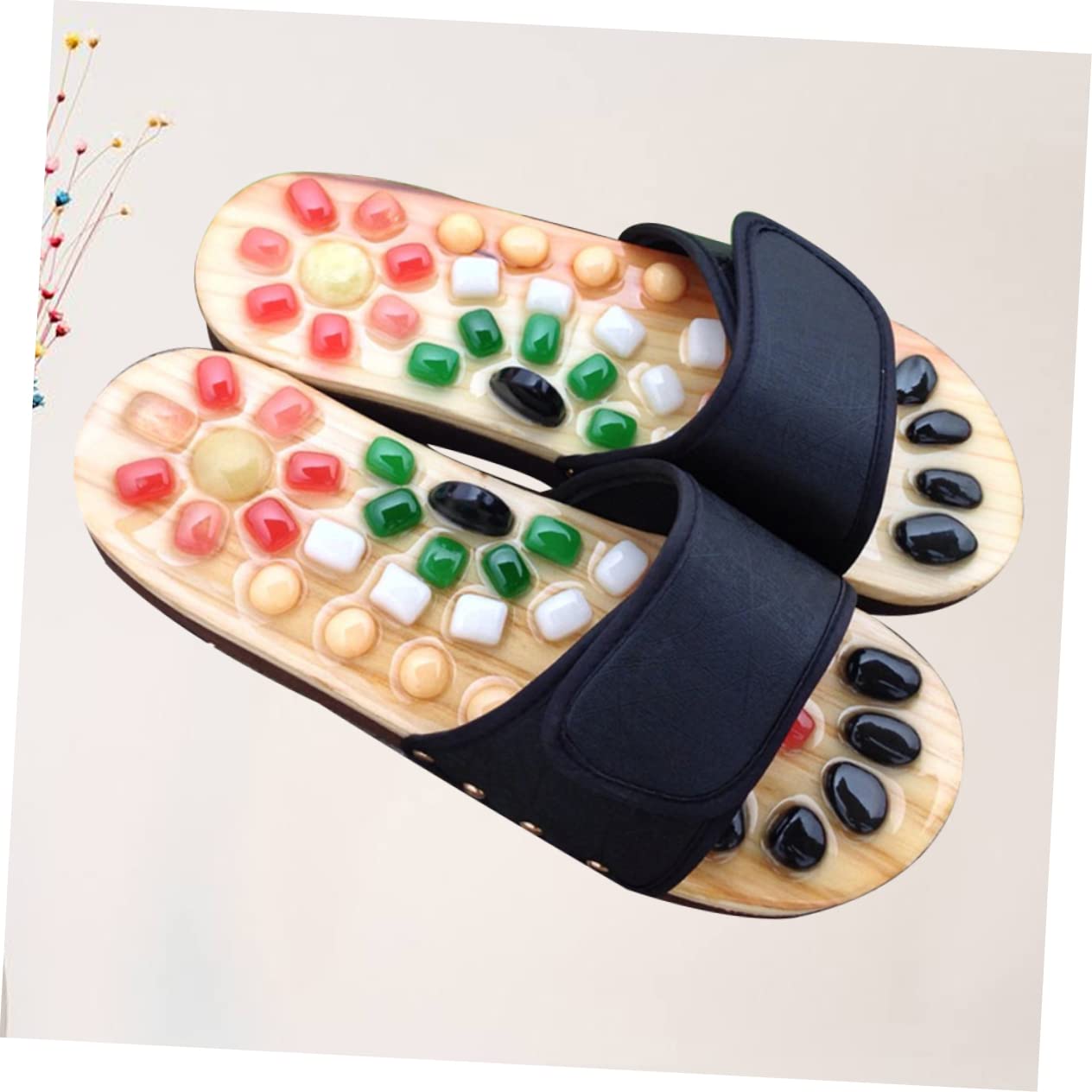 Akupressur Massagepantoffeln 39-40 Schwarz für Damen und Zuhause