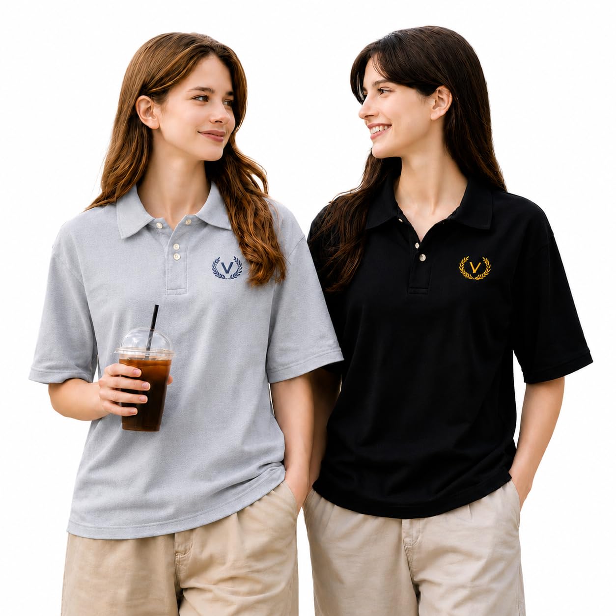 mack jonney Women's Regular Fit Solid Polo T-Shirt | Cotton Blend | Collared Neck | Half Sleeve Casual Polo Tee (Pack of 2)-MJ-476-picture-38