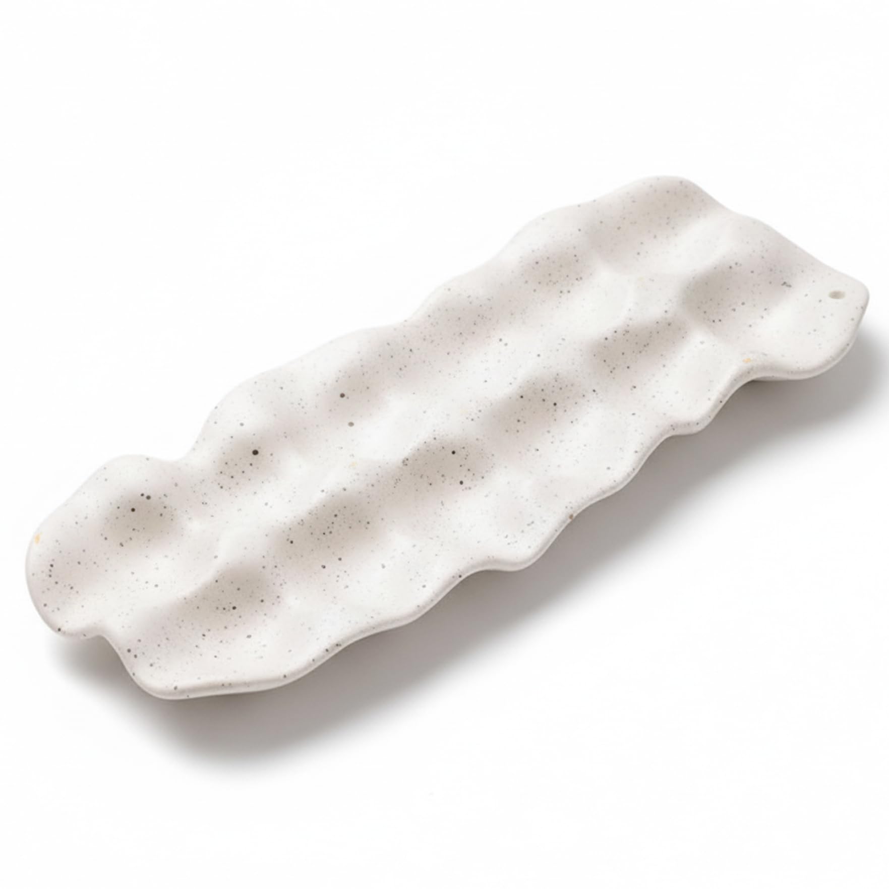 Xoeryoy Ceramic Egg Holder, 12 Capacity Egg Holder Countertop with Wave, White Ceramic Eggs Tray for Kitchen Counter Organization