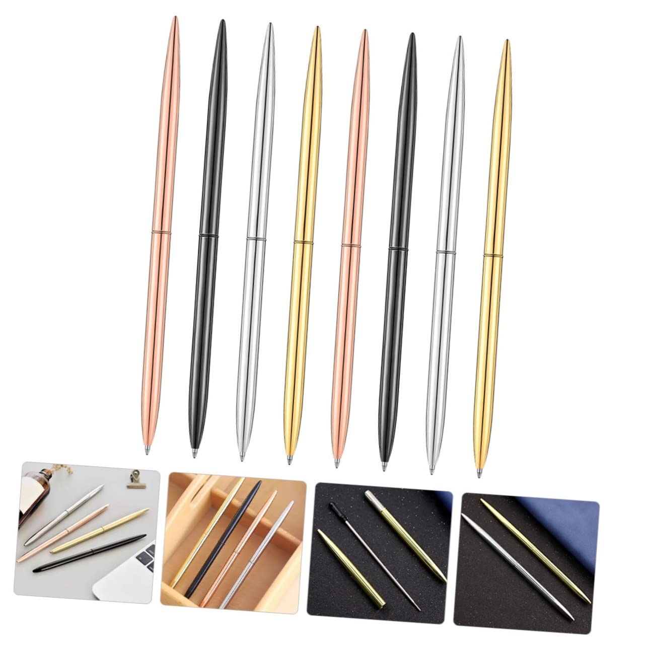 Lurrose Lot De 4 Stylos À Bille De Noël Multifonctions À Écriture Fluide Pour Étudiants Avec Poignée Ergonomique 8 Pièces X 4