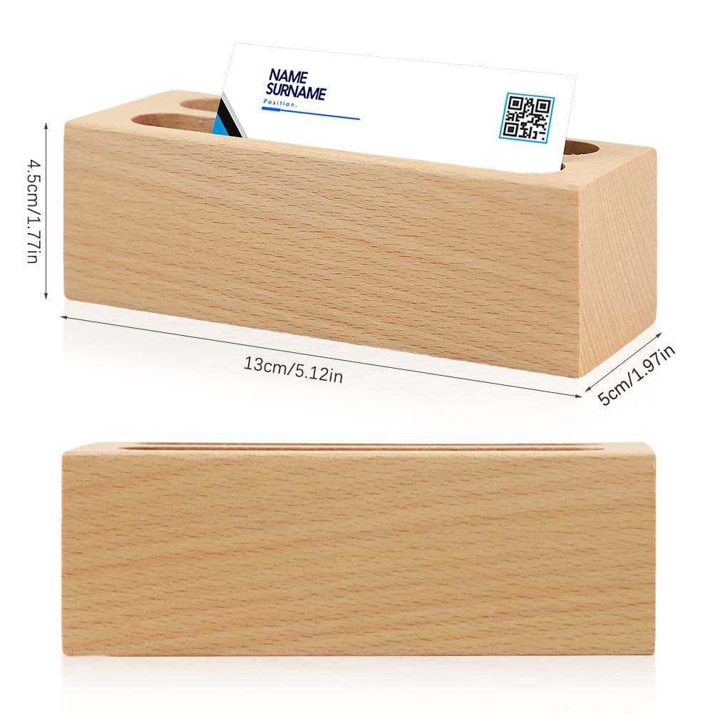 Portabiglietti Da Visita Legno - Espositore Da Tavolo 2 Piani | Per Ufficio, Fiere, Regali - Foto 9