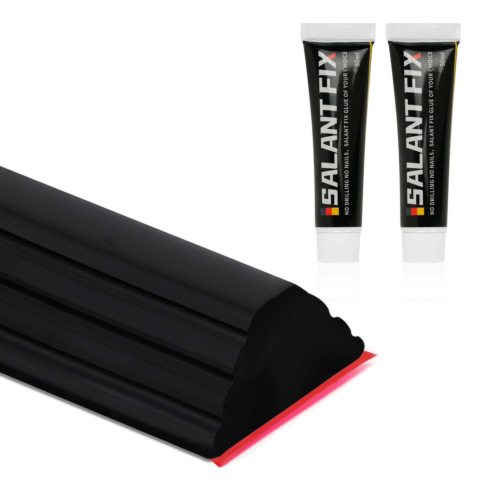 Flintronic 2M Wet Room Floor Barrier, Shower Threshold Water Barrir, Shower Seal Strip with 20G Glue, Silicone Water Retaining Strip, Shower Tray Sealing Strip for Kichen, Bathroom (Black)