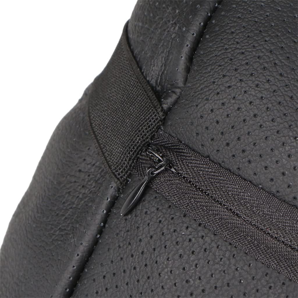 Soporte para el reposacabezas del automóvil Cuello/Asiento automático Almohada de Seguridad Protección de la Almohada de Piel de Vaca Columna Cervical (Color : Black)