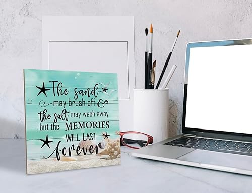 Miniatura 9 de Letrero con cita positiva, con texto en inglés "There's A Great Big Beautiful Tomorrow Shining at the End of Everyday", placa de madera de 6.2 x 6.2
