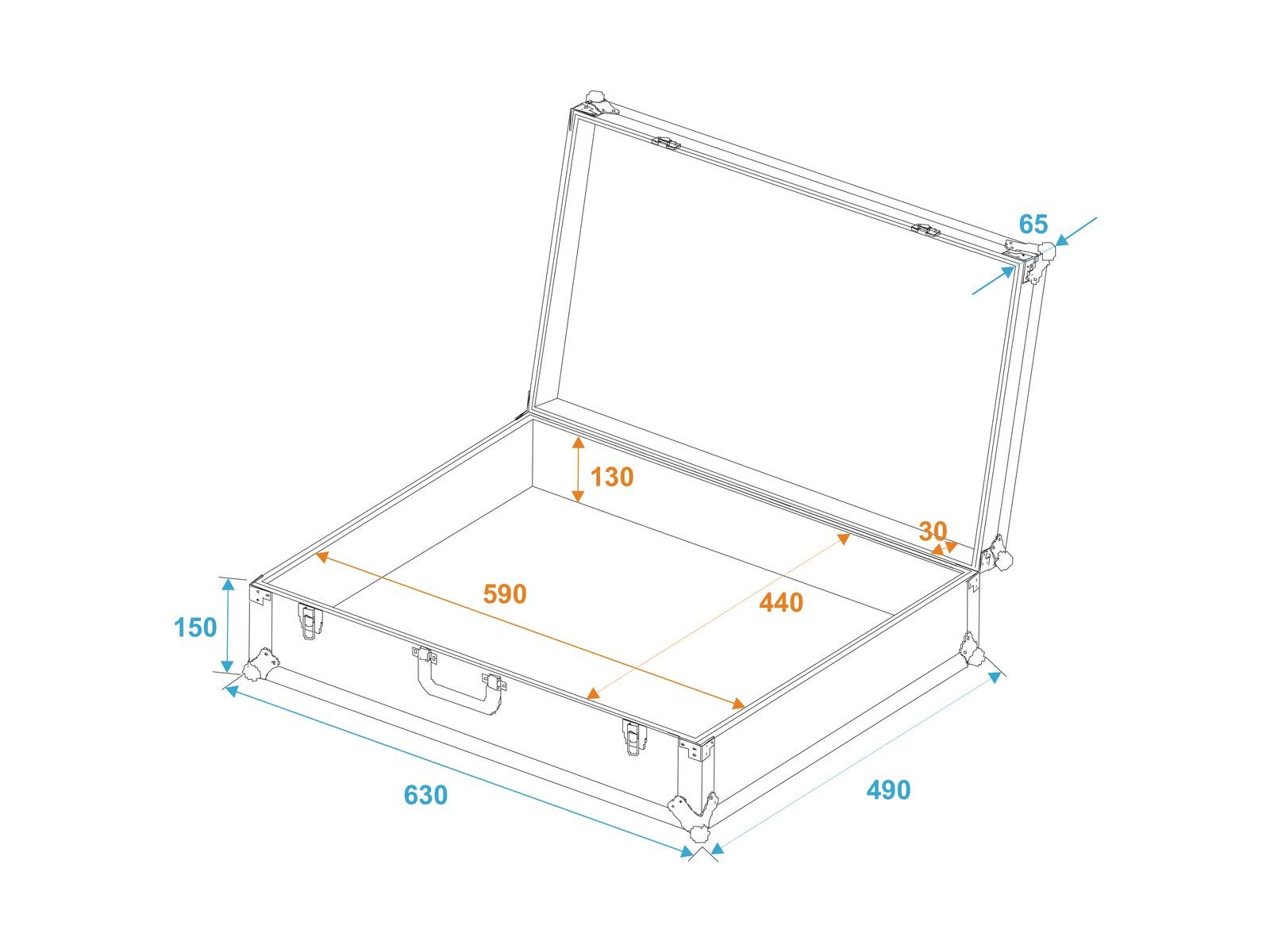 ROADINGER Universal-Koffer-Case Pick 62x47x19cm | Flightcase universal einsetzbar