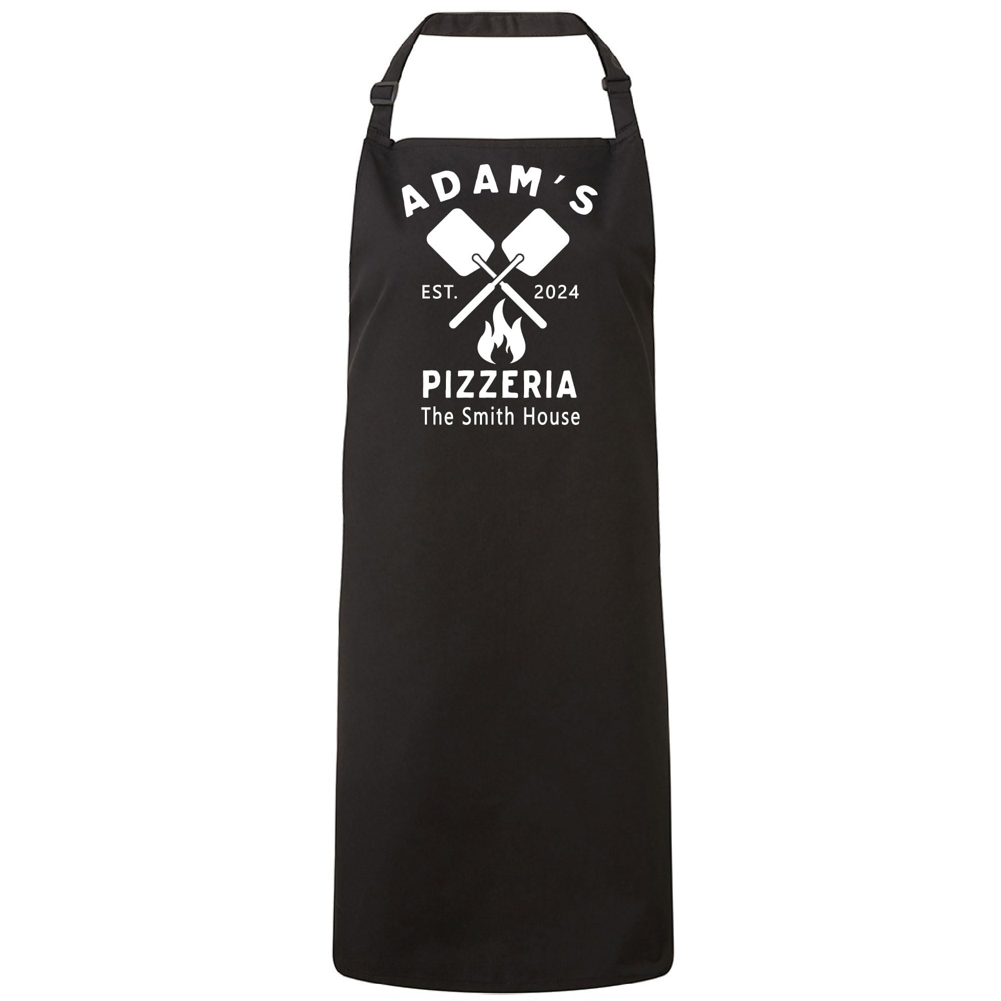Personalised Pizza Apron Pizza Oven Apron Barbecue Apron Unisex Cooking Apron (Black)