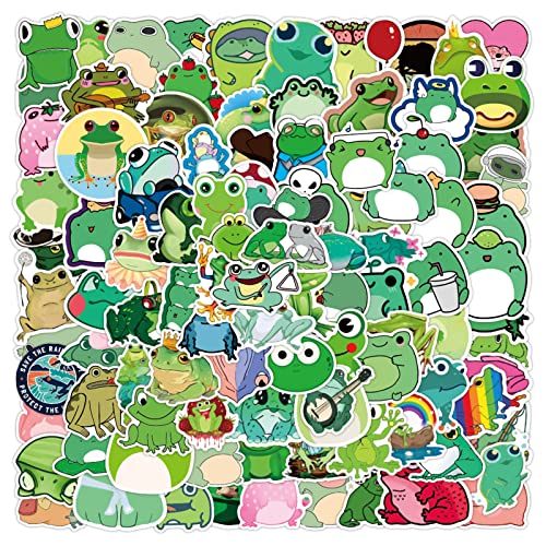 iMama 100 Stück Frosch Aufkleber Wasserdicht Vinyl Stickers Graffiti Style Decals für Graffiti DIY Wasserdicht Telefon Laptop Skateboard Fahrrad Kinder für Spielzeug Aufkleber Cover