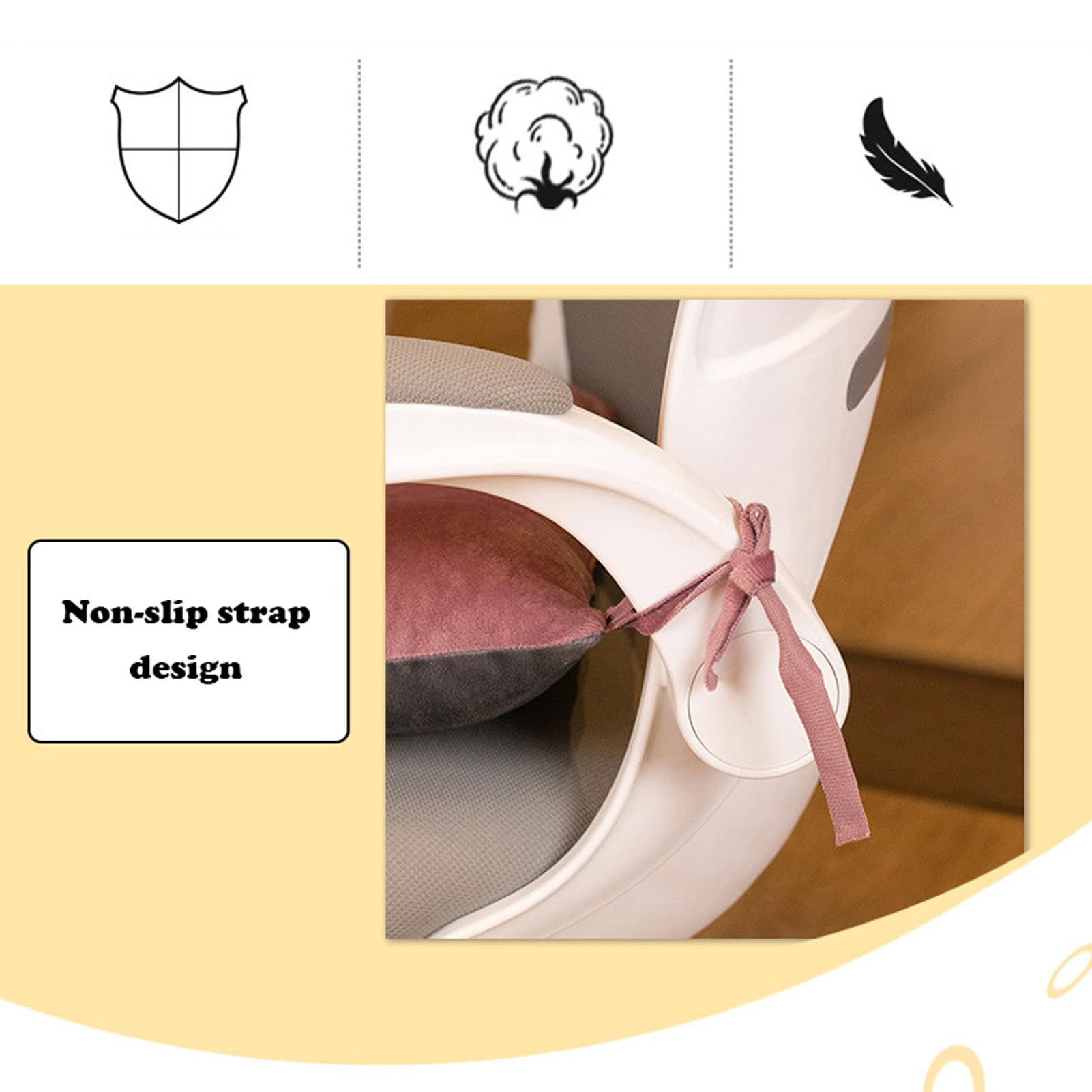 NZPOST Set di 8 Cuscini per sedie da Cucina in Velluto con Lacci, Cuscini Quadrati Spessi in Memory Foam per Sala da Pranzo