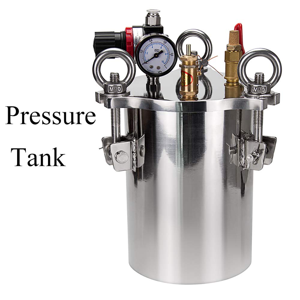 NEWTRY Automatic Digital Glue Dispenser System Time Setting Controller Kit+Stainless Steel Pressure Tank(Customizable)+Suction Two-fluid Dispensing Valve