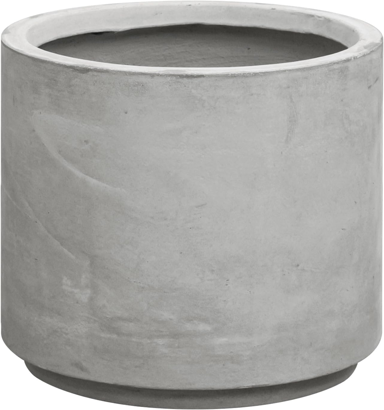 ottostyle.jp Flower Pot Planter, Large, Round Type, Diameter 15.7 x 13.8 inches (40 x 35 cm), Lightweight, Strong Fiberglass Material, Pot Cover, Concrete Style, Gray, Cube, Bottom Hole, Ornamental