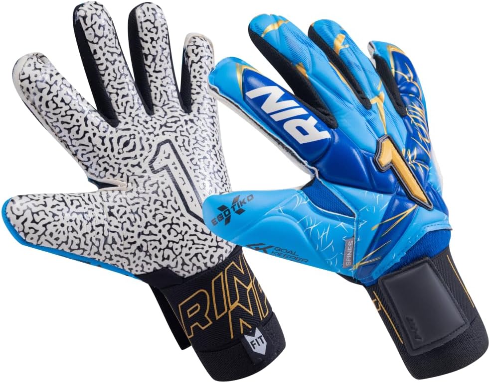 Rinat Egotiko X Prime Spines Keeper Series Goalkeeper Gloves, Evo-Cut, Latex Palm, Embossed Backhand, Pro Fit