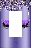 Vista 63 de Placa de pared de doble palanca de 2 cuadrillas con diamantes brillantes con diamantes, bonito ojo fucsia, placa frontal decorativa para dormitorio