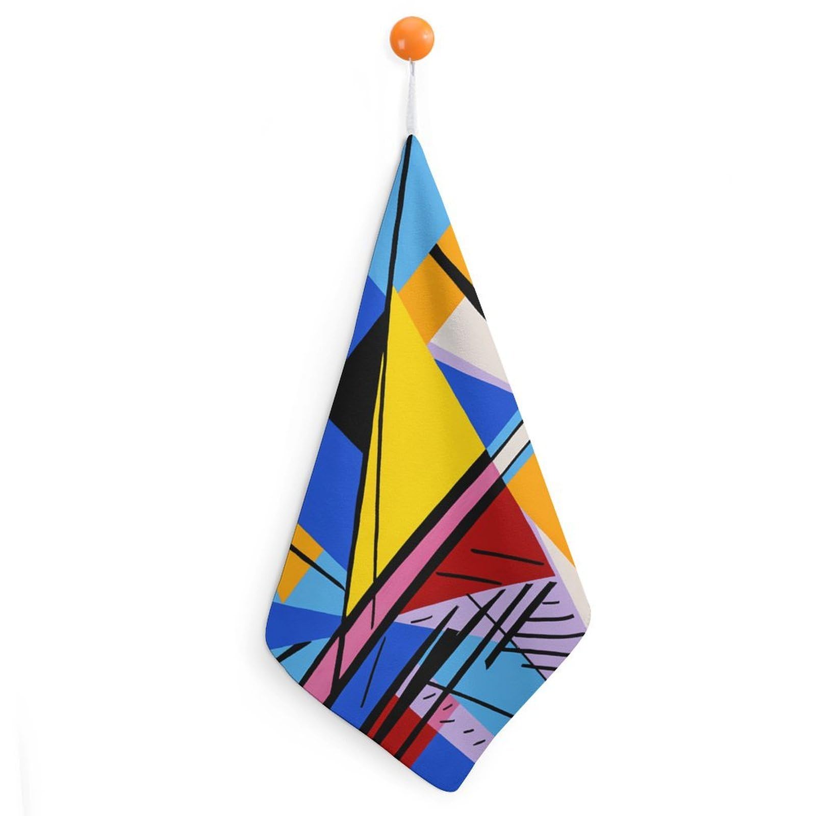 TXFBTRFSA Colorful Abstract Hand Towels with Hanging Loop Kitchen Towel Handkerchiefs Cleaning Cloths