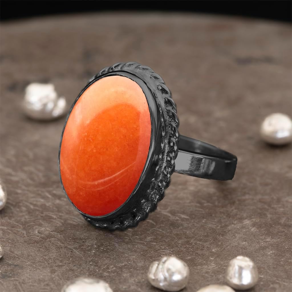 925 Sterling Silver Aventurine Oval Ring for Women | Black Oxidized Handmade Bezel Set Green Gemstone Jewelry | Libra Zodiac Heart Chakra Crystal | Lucky Prosperity Gift | Meaningful Crystal Ring
