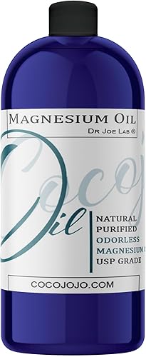 Miniatura 1 de Dr Joe Lab Spray de aceite de magnesio, galón grande (tamaño de 32 onzas), extra fuerte, 100% puro, fuente mineral esencial, fabricado en Estados