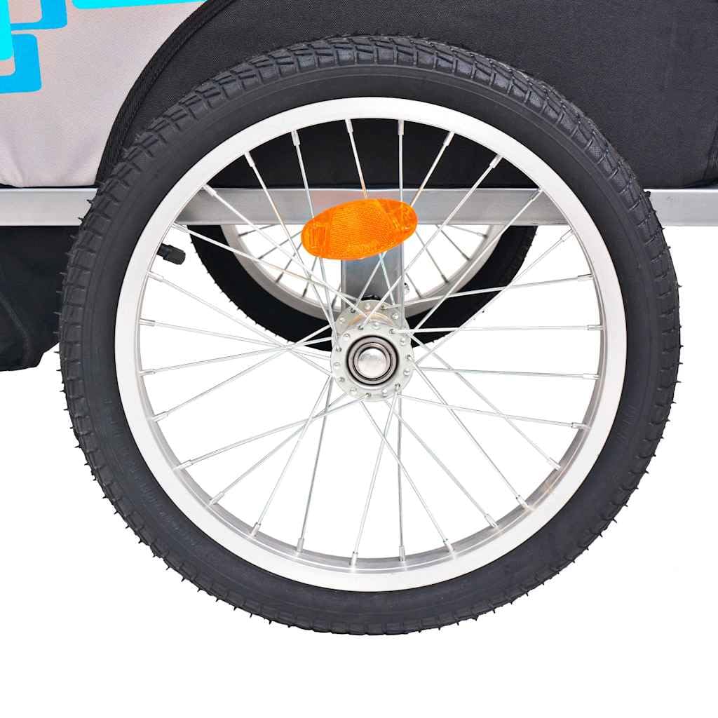 Przyczepa rowerowa na 2,30 kg, szara i niebieska