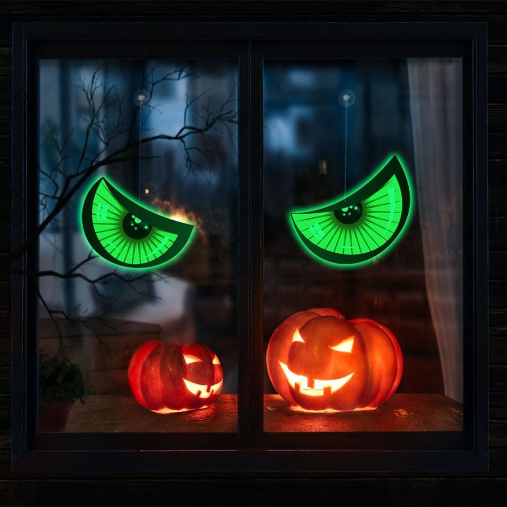 Yeux Lumineux LED Pour Halloween - 3 Pièces Multicolores (rouge, Vert, Violet) étanches, Avec Minuterie - 12