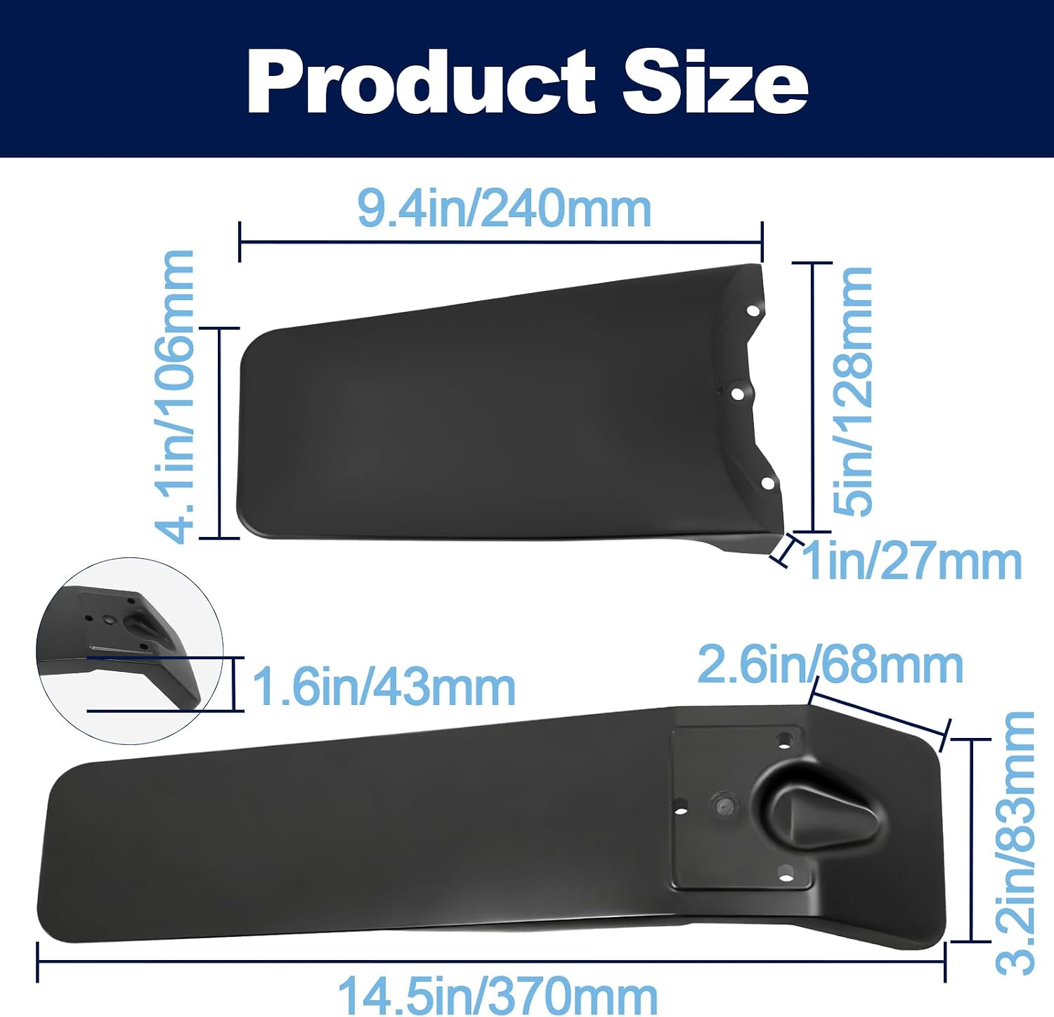 2 Pcs Front and Back Fender Compatible with Tutti Soleil 01, Splash Guards Provide Protection, Fenders Front and Back for Tutto Easy Installation