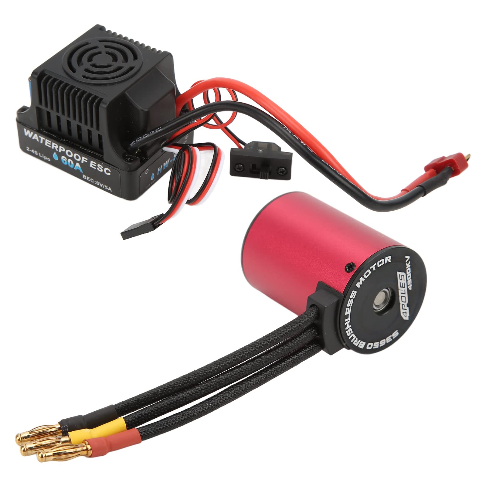 RC CAR BEZ PRZEDSTAWNIK Silnik ESC Ustaw części ulepszenia części powszechnie kompatybilne o wysokim momencie obrotowym aluminiowe obudowy dla 1/10 2S 3S Racing Czerwony Czerwony