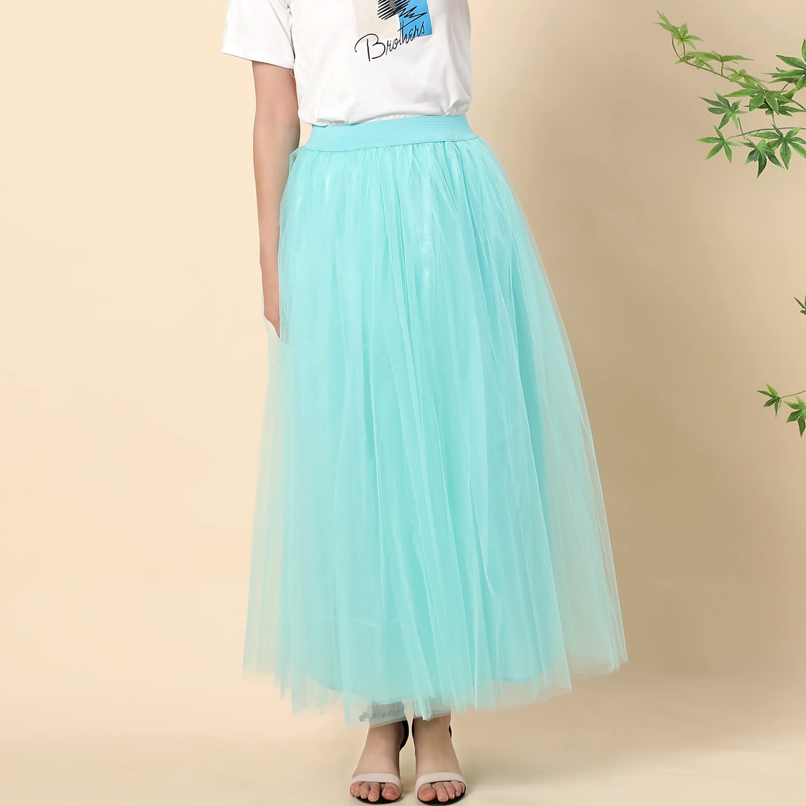 Gonna da donna in tulle a rete per taglie forti, a pieghe, per carnevale, 2026, glitterata