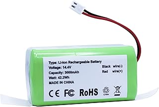 Abatinvo 14.4V 3000mAh RVBAT850 Replacement Battery for Shark Battery R75 R76 R85 S87 RV725N RV750N RV761 RV850C RV1000S RV850 RV751 RV851WV RV871 RV871C RV101AE RV2001 with 2 Prong