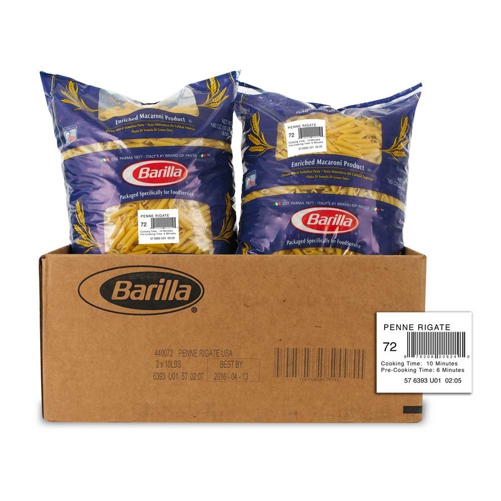 Penne Rigate Pasta,10 Pound -- 2 Case