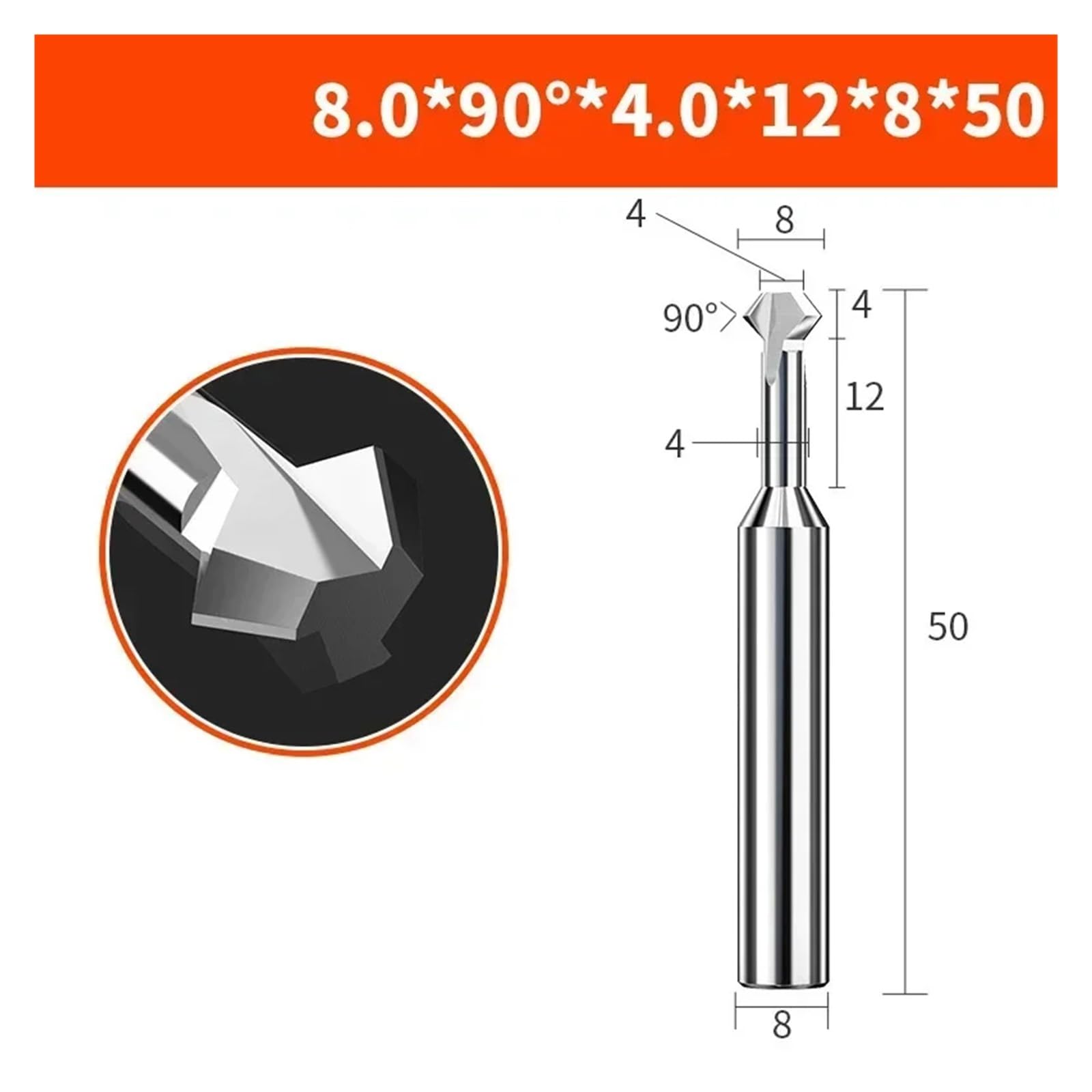 Fresa para ranura en T Fresa para biselado delantero y trasero, desbarbadora, chaflán interno angular doble para agujeros metálicos, eliminación de rebabas internas (4 x 12 x 8 x 50,10 unidades)
