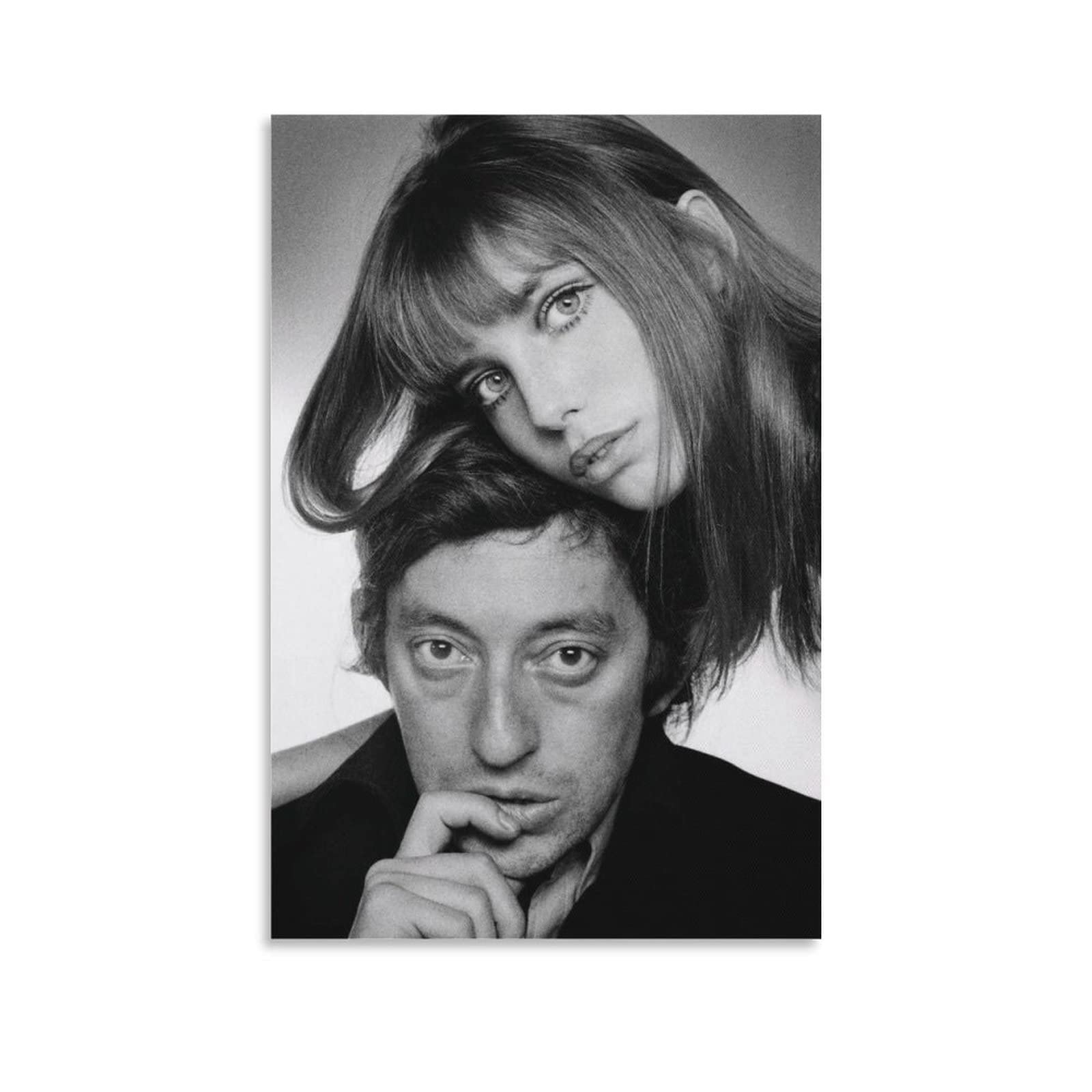 Affiche Serge Gainsbourg Jane Birkin toile romantique rétro 60x90cm