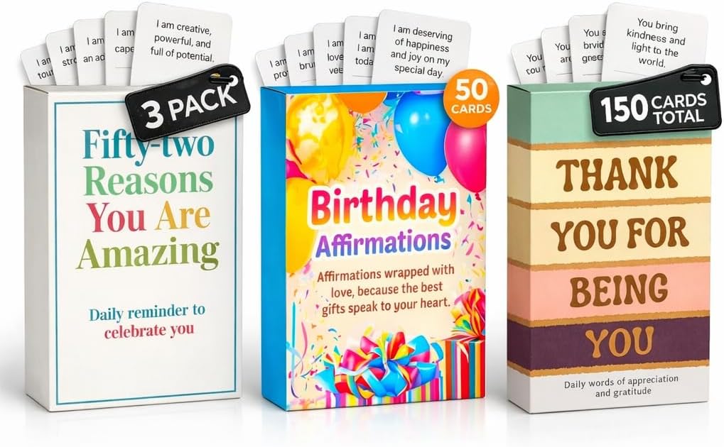 Isaac Liev Affirmation Cards For Women, Appreciation quotes, Motivational and inspirational, 3-Pack Bundle, positivity gift