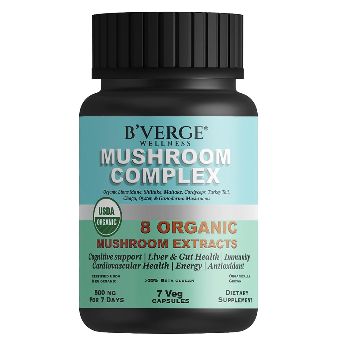 See full amazon price history chart for BVERGE® Mushroom Complex Capsules- Lions Mane, Reishi, Cordyceps, Shiitake, Maitake, Turkey Tail, Oyster and Chaga- Nootropic Brain Supplements | Immunity, Gut, Liver, Energy, Memory & Focus (7 Caps) BVERGE® Mushroom Complex Capsules- Lions Mane, Reishi, Cordyceps, Shiitake, Maitake, Turkey Tail, Oyster and Chaga- Nootropic Brain Supplements | Immunity, Gut, Liver, Energy, Memory & Focus (7 Caps) (B0D41R24CP) Amazon Price History, Amazon Price Tracker