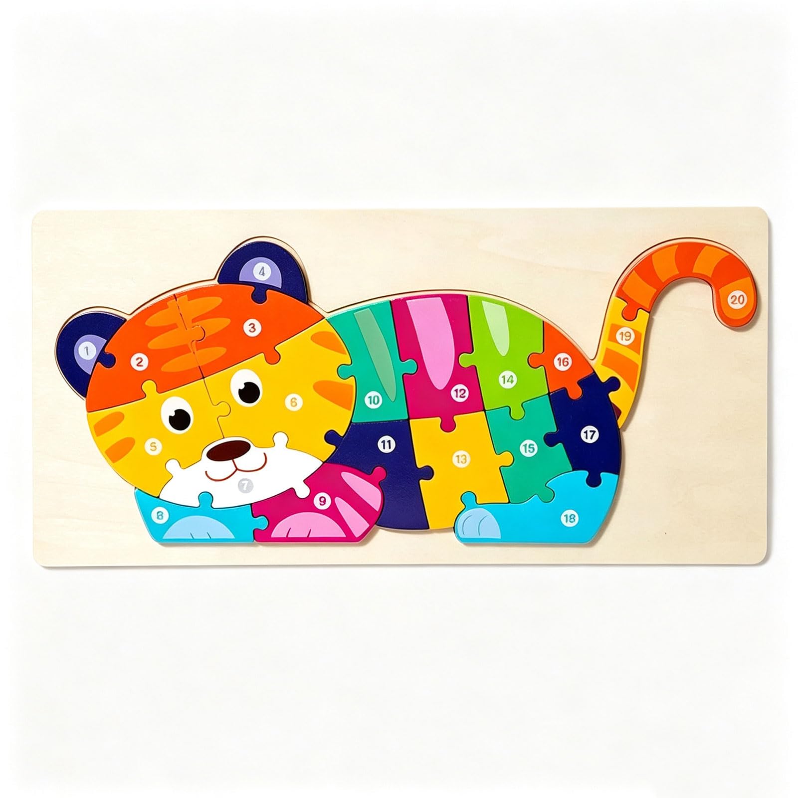 ttnmrc Montessori Wooden Animal Number Jigsaw Puzzle