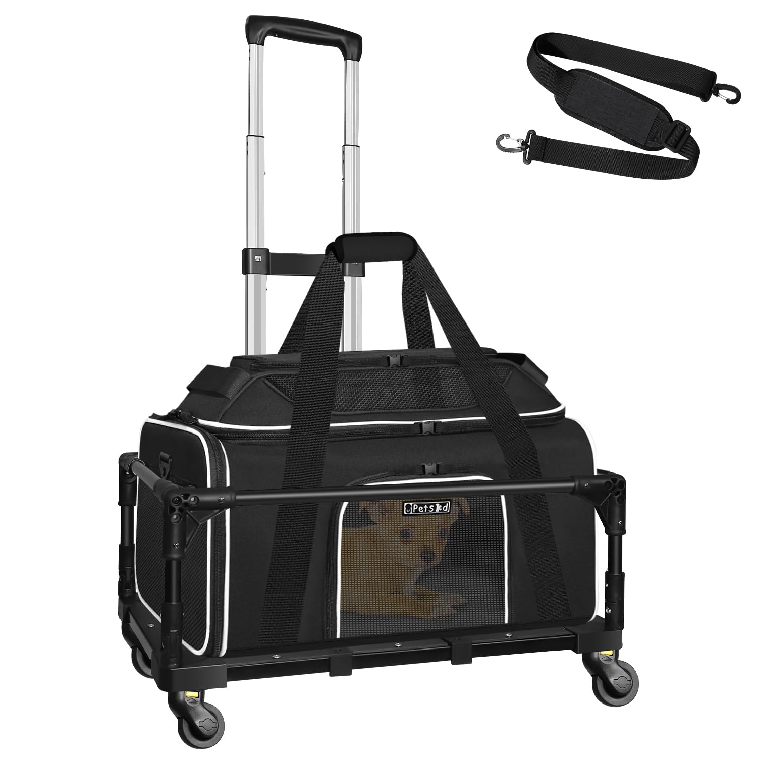 Petskd Top-Expandable Rolling Pet Carrier