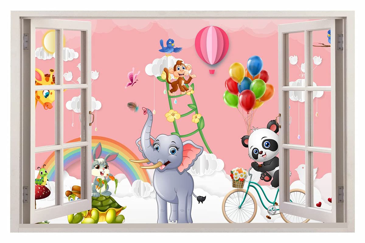 AY FASHION 3D Window Wall Stickers, PVC Self Adhesive Vinyl Wall Poster for Living Room, Hall, Play Room, Bedroom, Kitchen, Office_00167 (B099ZMHBLK) Amazon Price History, Amazon Price Tracker