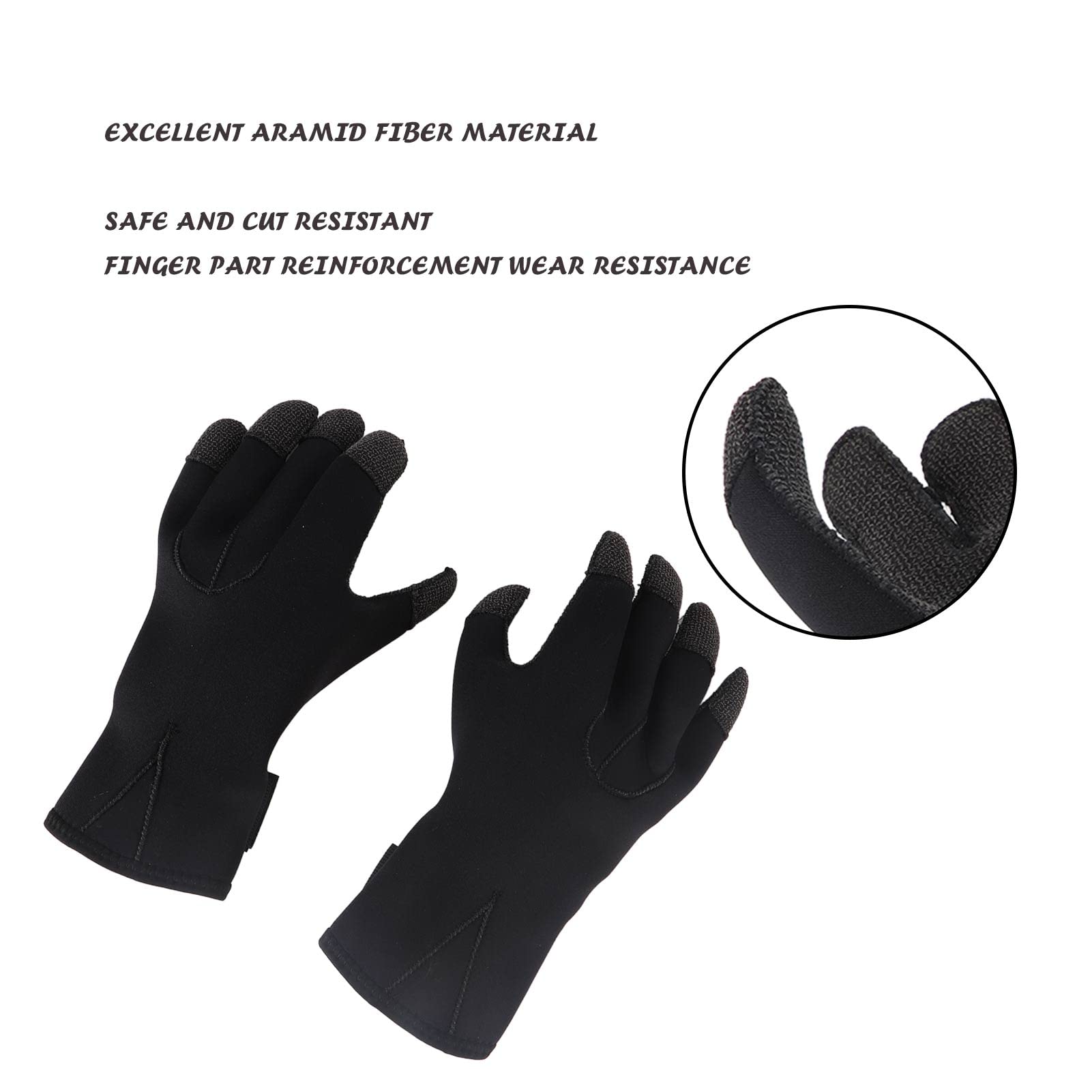 Professional Unisex Diving Mittens, Cut Resistant, Watertight Aramid Fiber Gloves for Superior Snorkeling Experience(M)