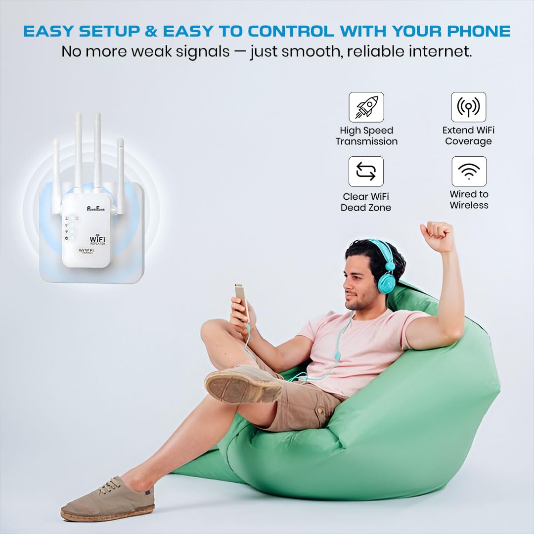 PunnkFunnk WiFi Extender - Boost Your Signal! -5