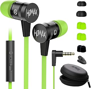 Écouteurs Intra Auriculaires -HQMAX Warhammer Écouteur avec Microphone et Audio Haute Qualité, Mousse à Mémoire de Forme Nouvelle Génération, Câble Renforcé, Basse, Contrôle du Volume