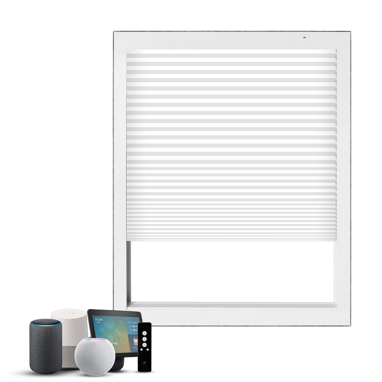 SmartWings Motorized Skylight Cellular Shades Hazel 100% Blackout, Works with Matter/Apple HomeKit, Alexa, Thread/Zigbee, Remote Optional, White Hazel