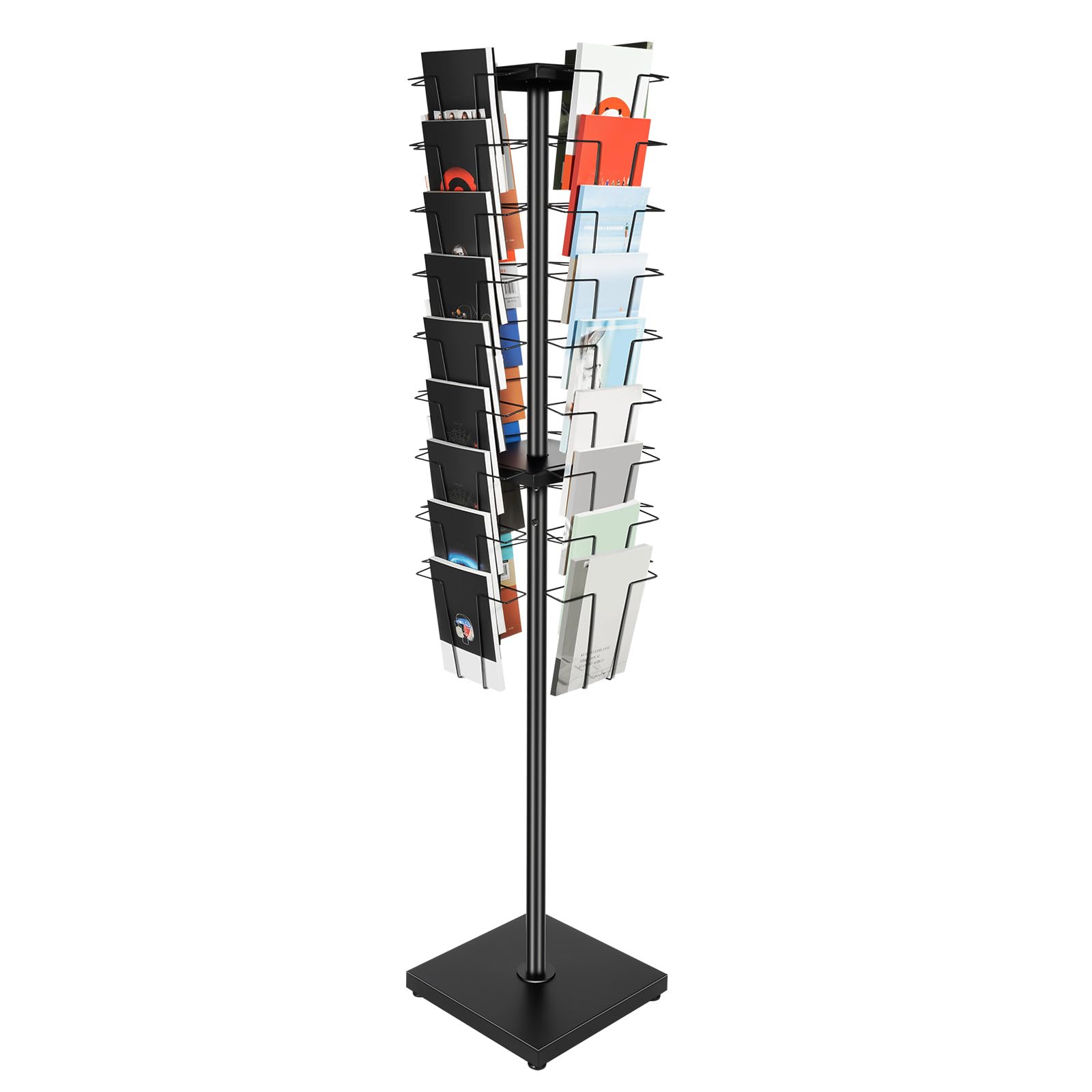 YIYIBYUS 36 Pocket Rotating Greeting Card Rack, Magazine File Holder Display Stand, Literature Book Rack Floor - Perfect for Thrift, Retail, Grocery, and Convenience Stores