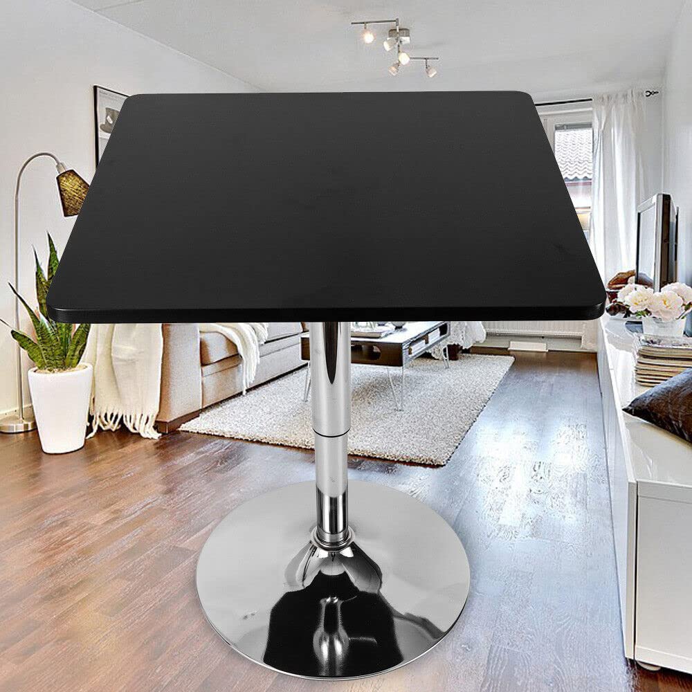 Table de bistrot - Noir - Rectangulaire - en Acier Inoxydable - Réglable en Hauteur - Table de bistrot carrée - Table de Bar - Table de Jardin Robuste - Ensemble de Meubles de