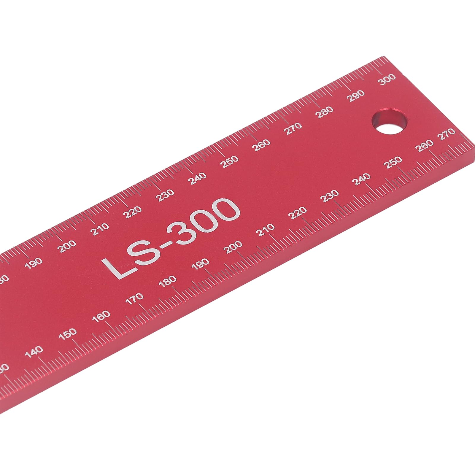 Regla de trazado para carpintería, aleación de aluminio, lectura precisa, doble medición, 300mm, rojo y negro para herramientas de carpintería
