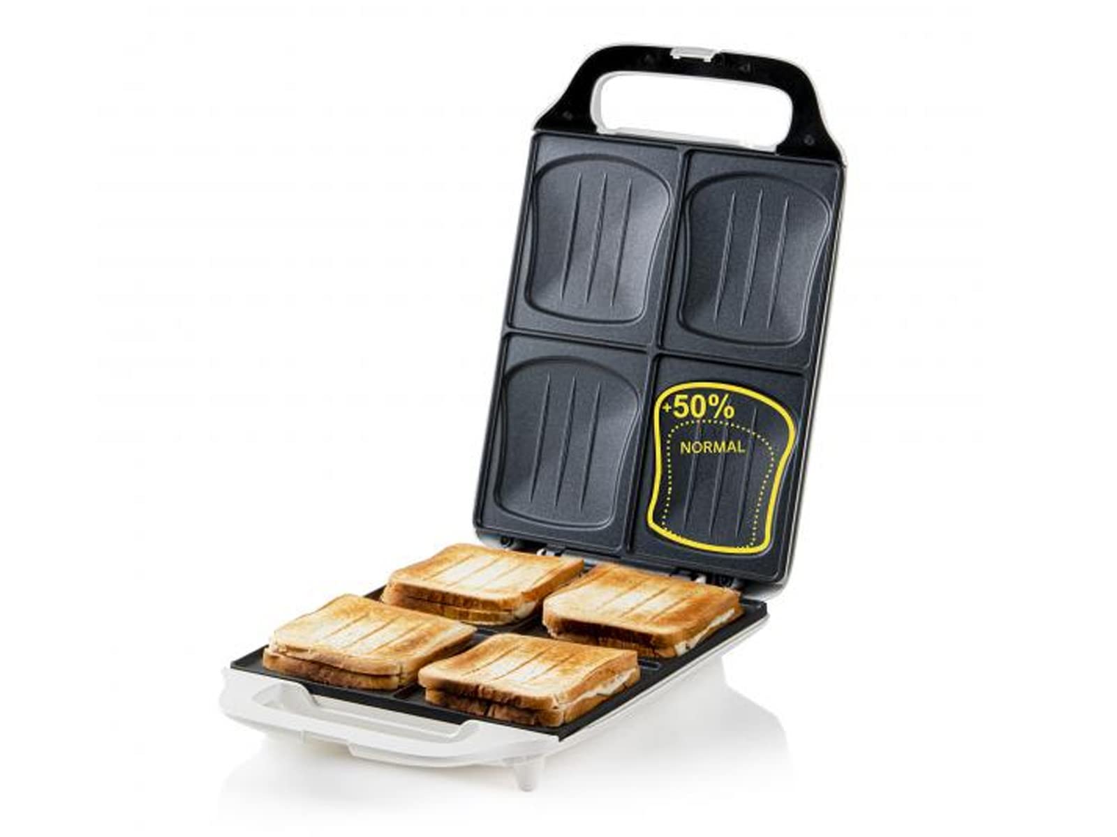 Domo XXL Familien Sandwichmaker 4er Toaster in Muschelform 27 x 32 cm, 1800Watt
