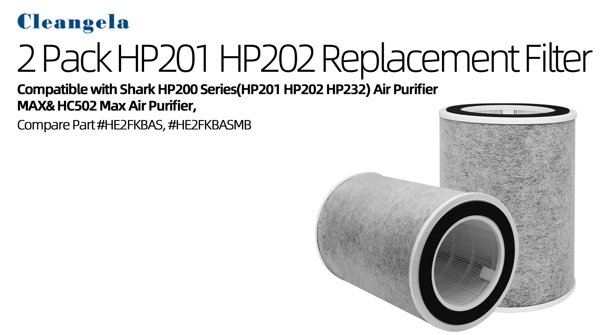 Filtri Di Ricambio Per Purificatore D'Aria Shark HP200/HP201/HP202: Kit 2 Filtri + 6 Prefiltri, Compatibile Con HE2FKBASMB