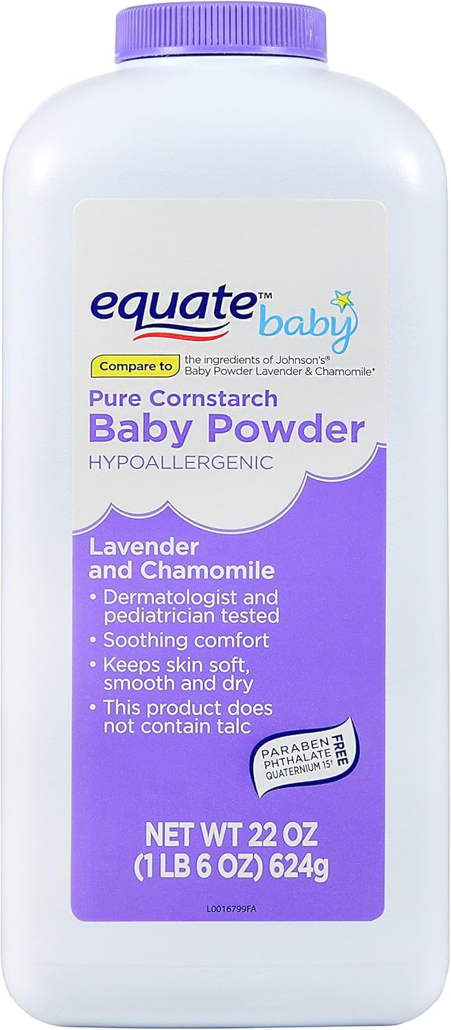 Lavender and Chamomile Pure Cornstarch Baby Powder (Pack 1-22 oz)