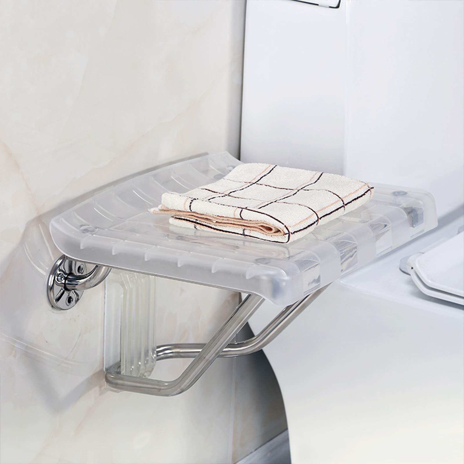 Asiento Ducha Abatible, Taburete de Seguridad para Baño, Taburete de ABS Necesidades Diarias para Personas Mayores Discapacitadas Cargar Los Portes 160 Kg
