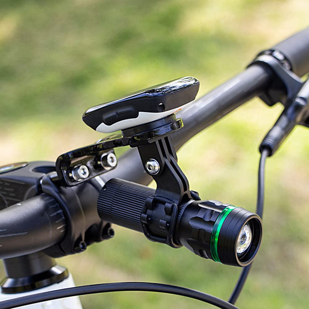 Supporto Bici In Fibra Di Carbonio Per Computer Garmin/Bryton/Cateye | Con Adattatore Per Fotocamera E Torcia